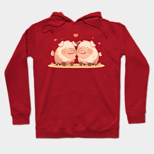 Cute pigs in love Hoodie